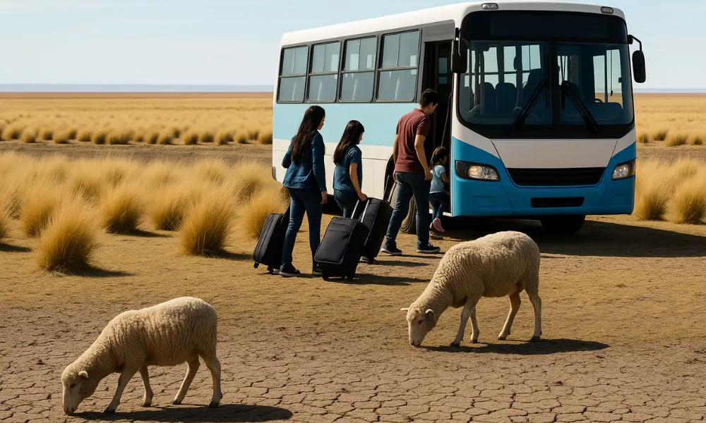 Familias enteras abandonan la meseta. Foto ilustrativa generada con IA por #LA17