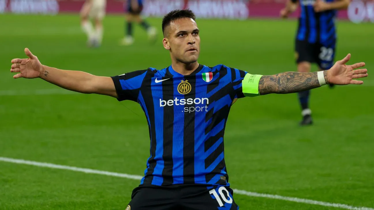 Lautaro Martínez con Inter en la Champions.