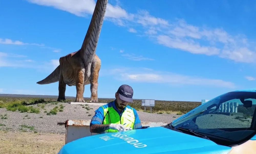 Control vehicular cerca del dino