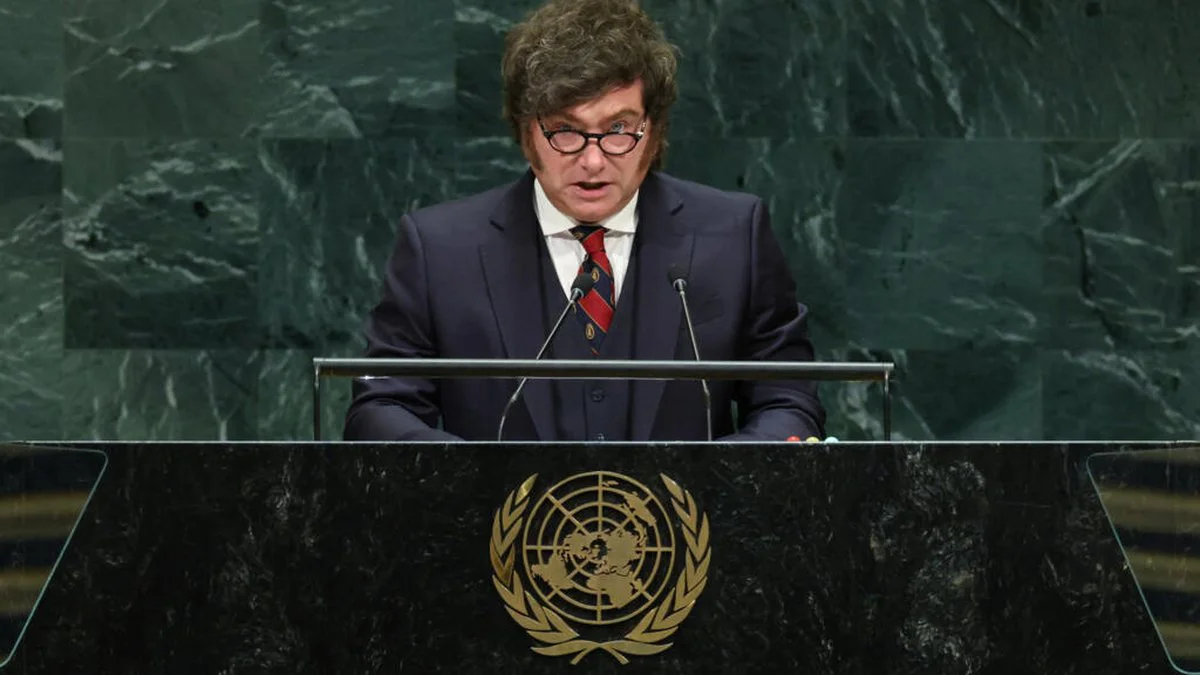 Javier Milei en la Asamblea de la ONU. Foto Reuters/Caitlin Ochs/France 24