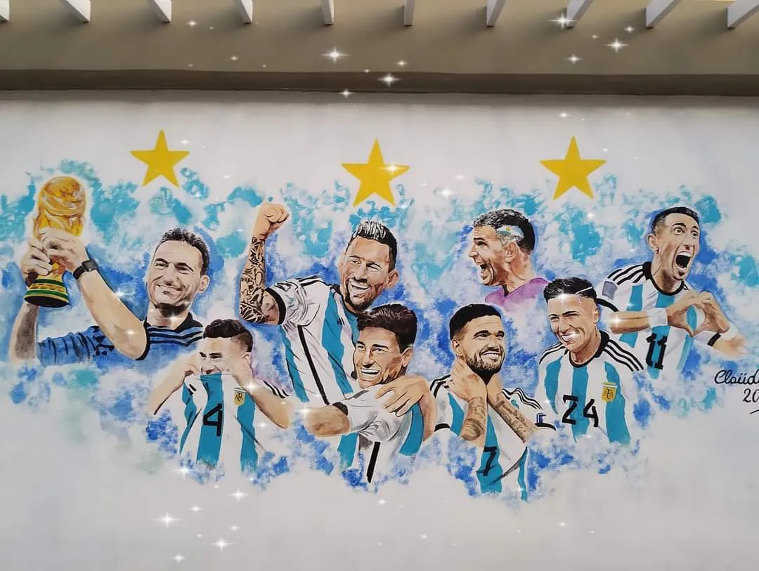EL TREMENDO MURAL DE LOS CAMPEONES DEL MUNDO EN MADRYN