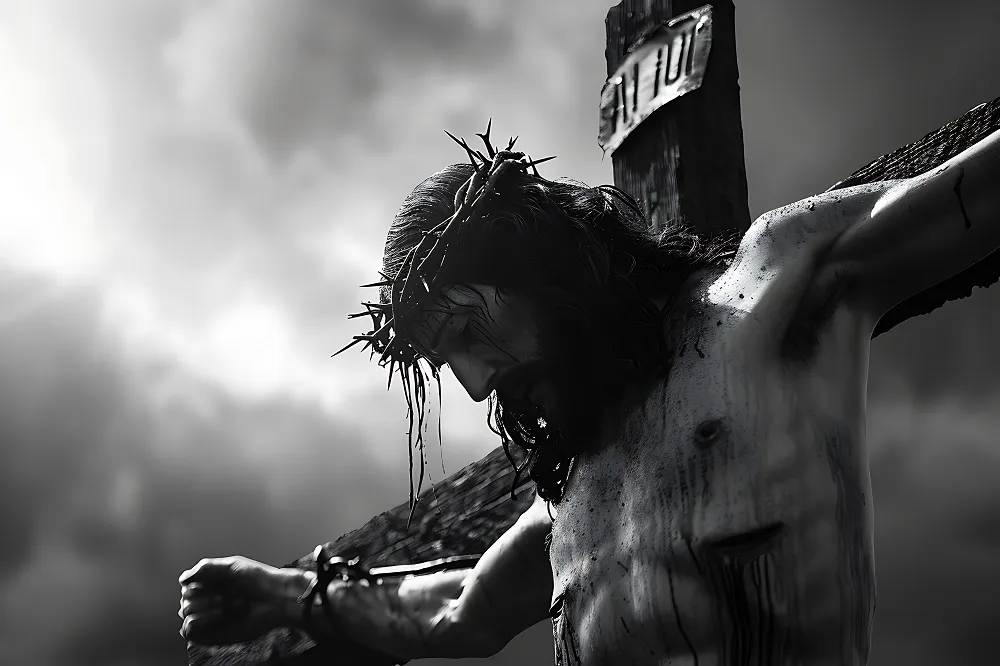 Jesús en la cruz (Foto generada por IA)