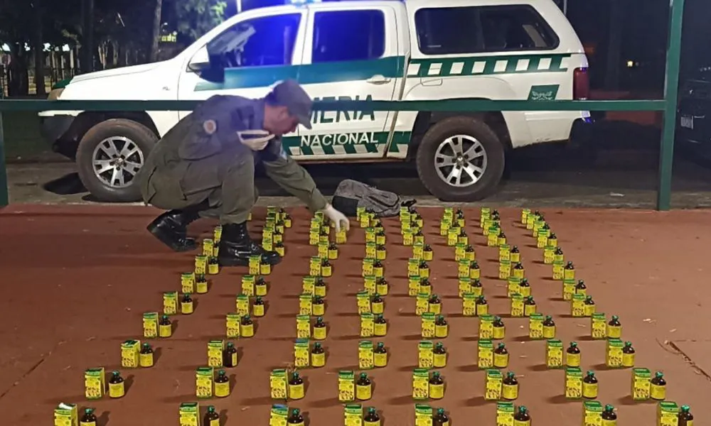 Gendarmería secuestró en Iguazú 96 frascos de ketamina arrojados desde una moto
