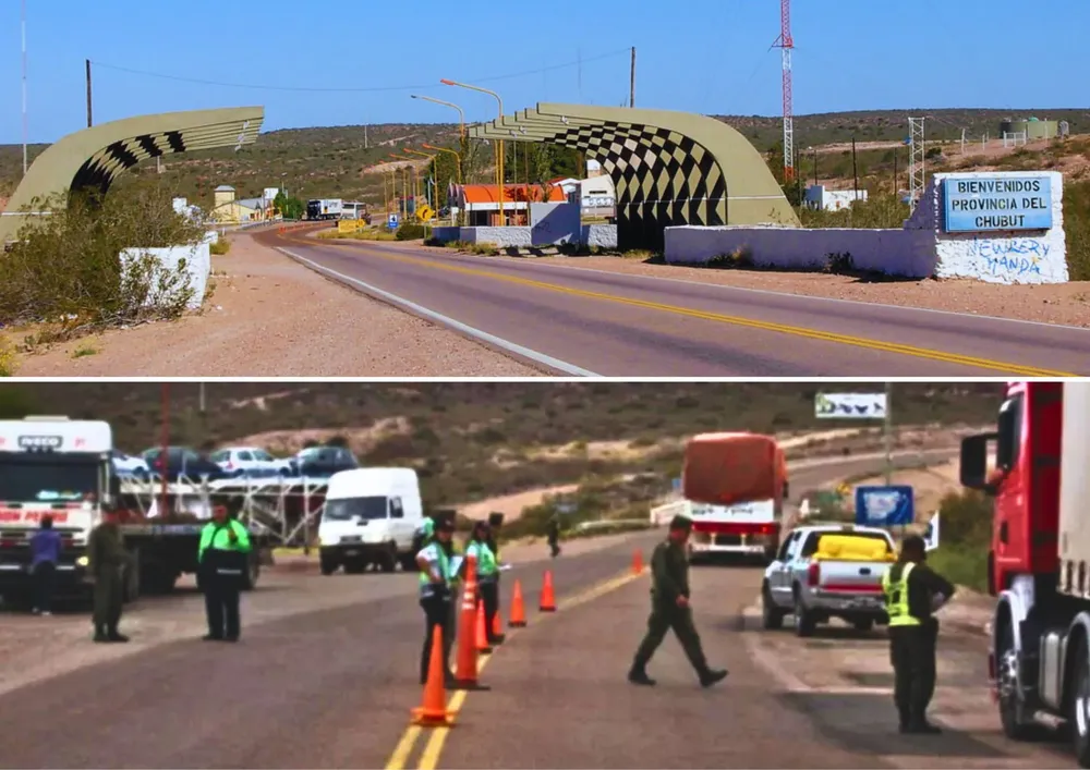Puesto policial en Arroyo Verde, límite interprovincial con Río Negro