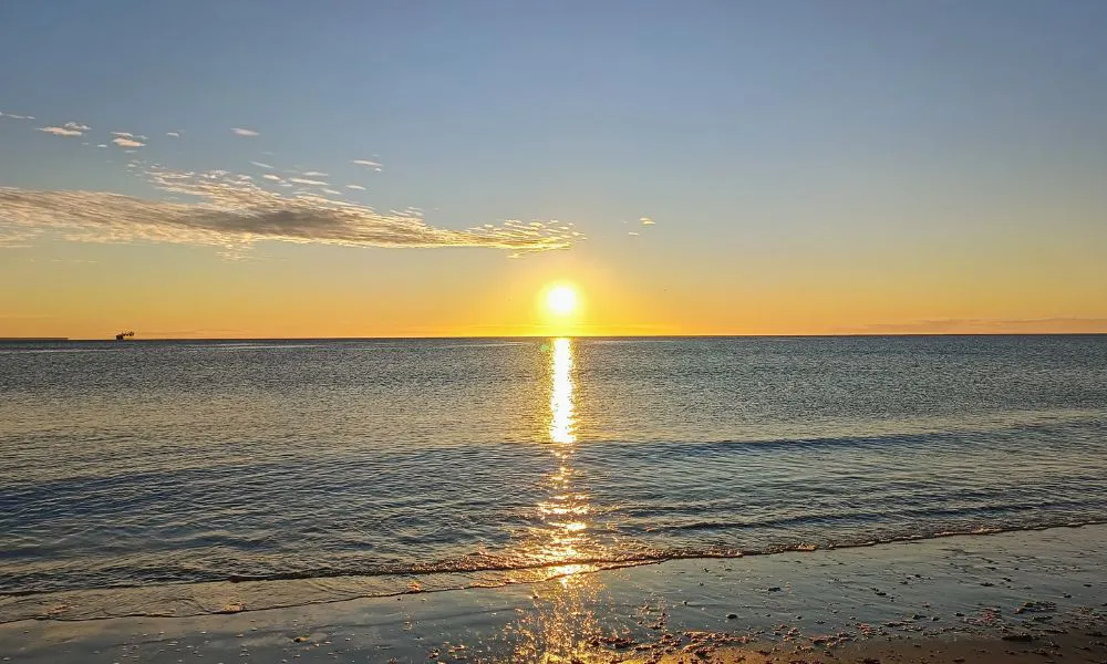 Amanecer en otoño en Puerto Madryn