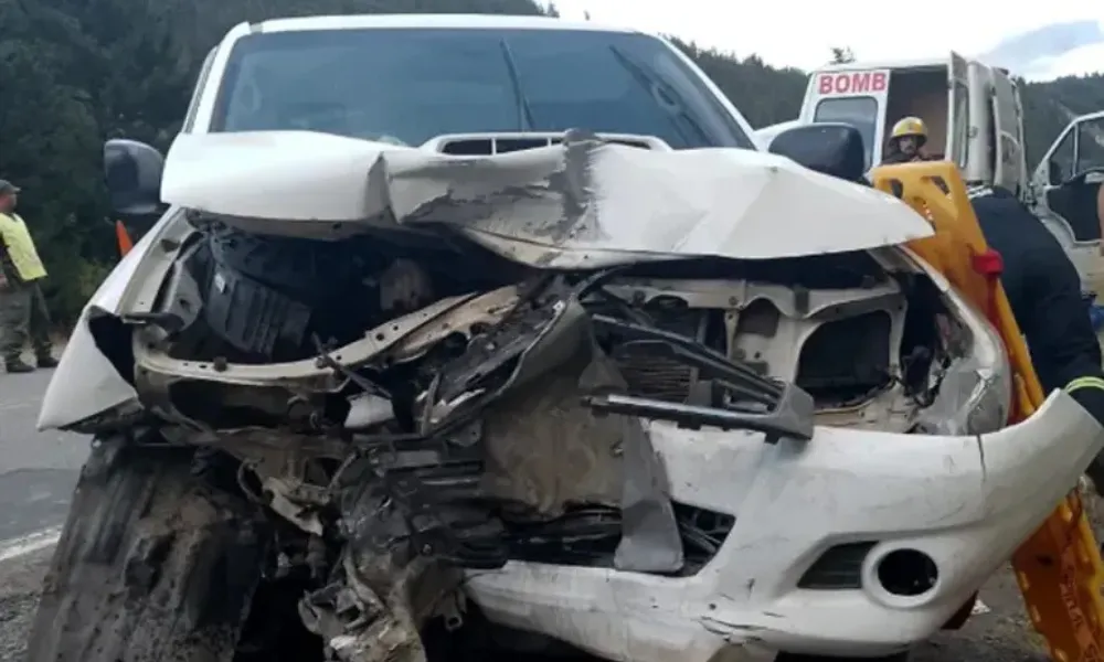 camioneta involucrada en el choque