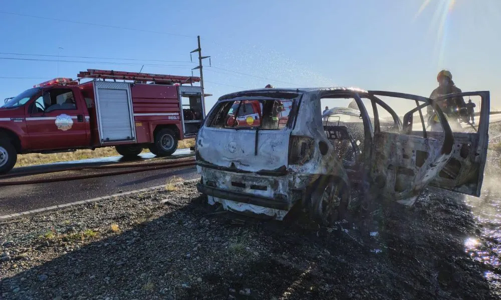 Se incendió un auto en la Ruta 25