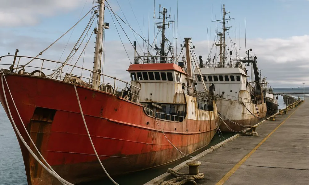 Barcos Pesqueros amarrados imagen ilustrativa generada por LA17