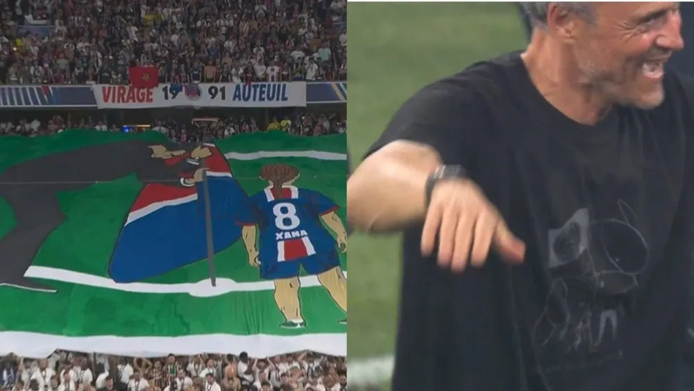 Luis Enrique también homenajeó a su hija. Vestía una remera con un dibujo infantil.