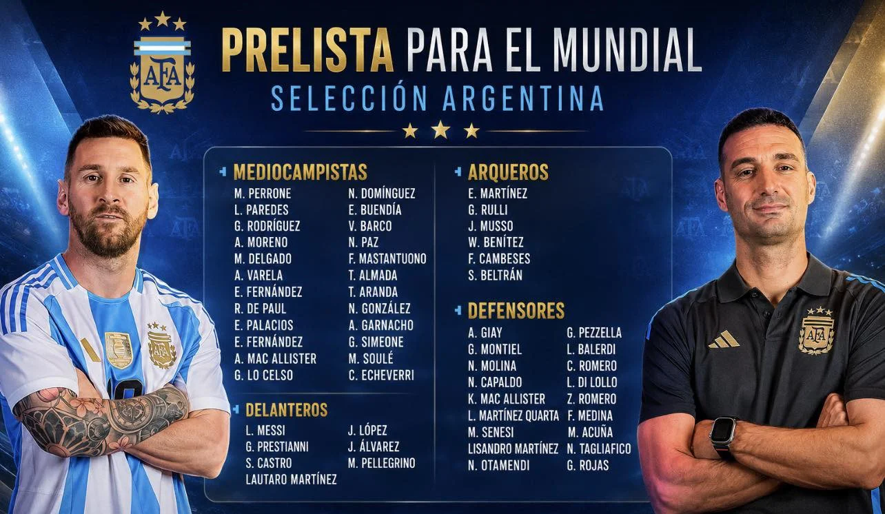 La prelista de 55 futbolistas para el Mundial 2026 mezcló campeones del mundo. lista