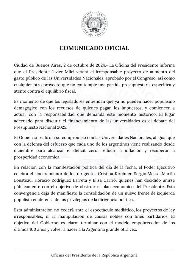 comunicado milei marcha_11zon_11zon