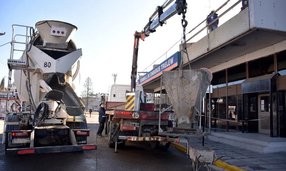 obras en la terminal de Trelew