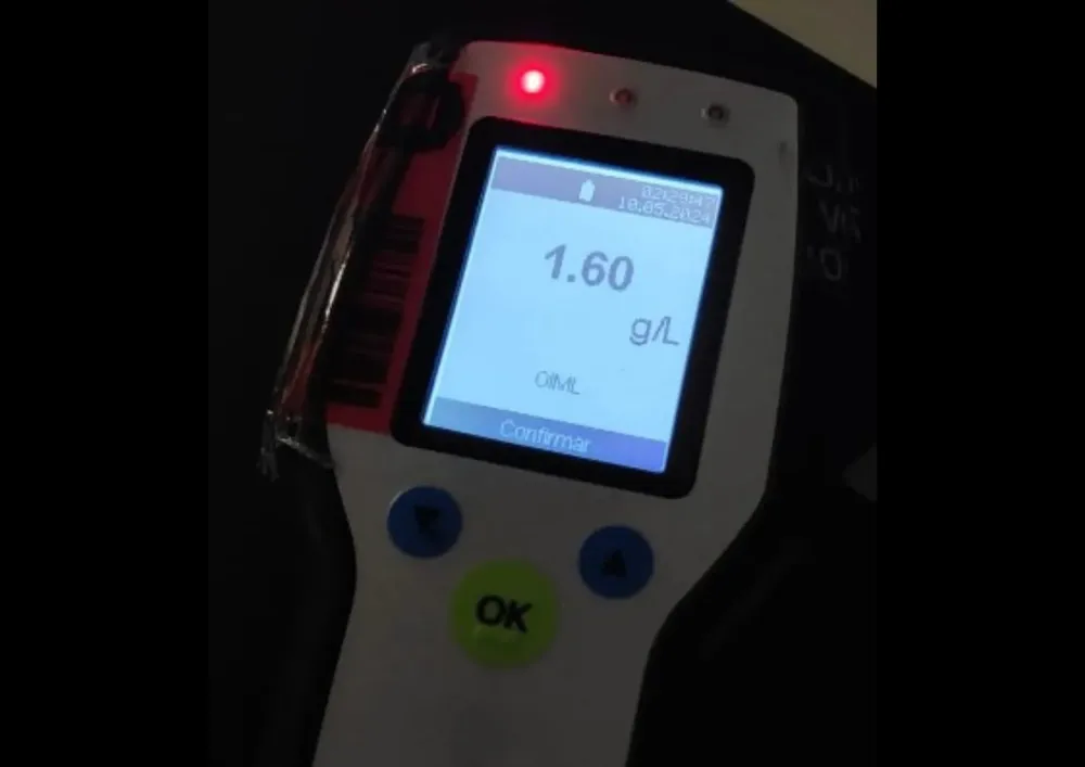 1,6 l/g alcoholemia positiva