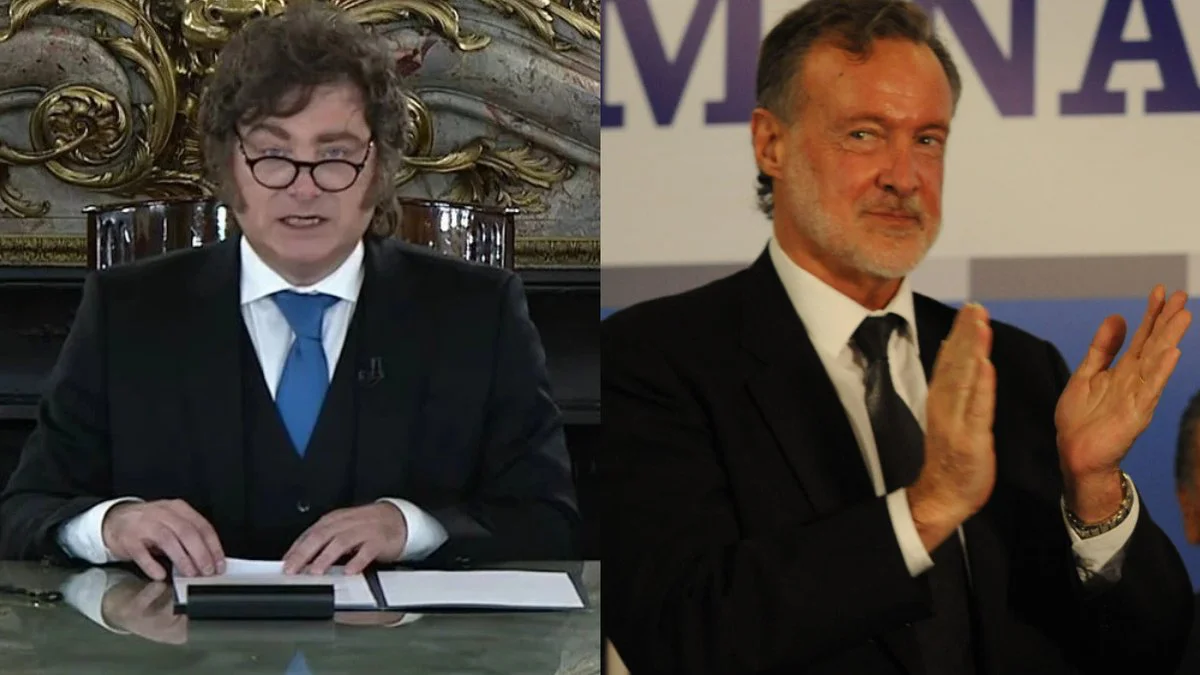 Rafael Bielsa y Javier Milei