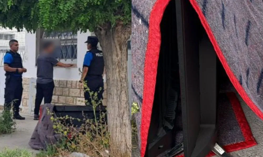 Intentó llevarse dos televisores envueltos en una frazada