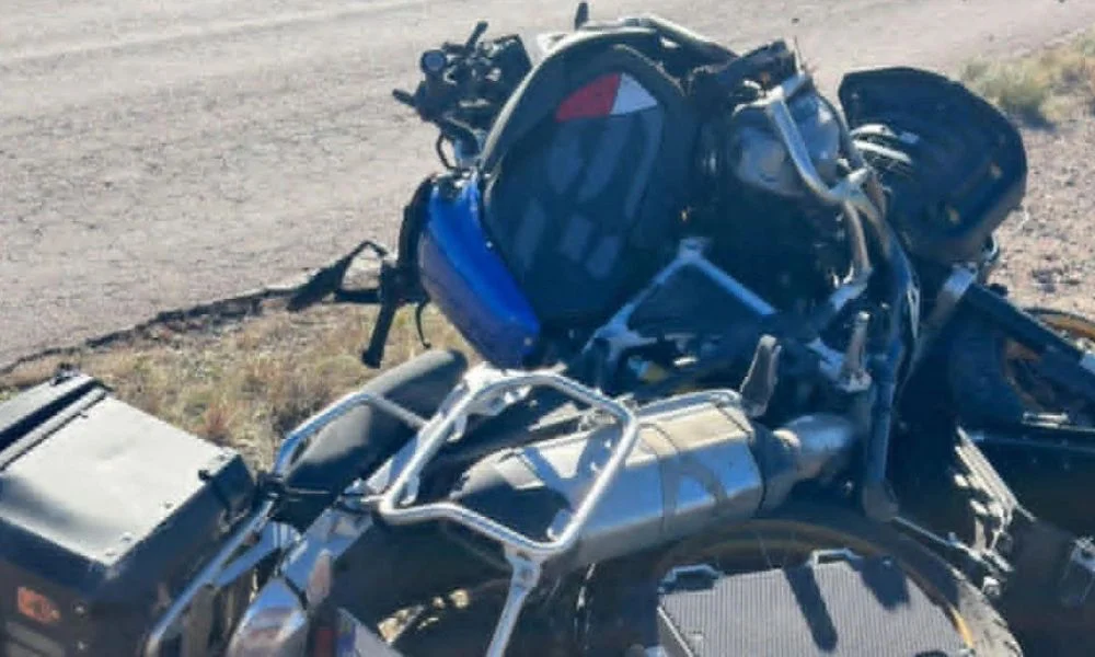 Turista accidentado en moto