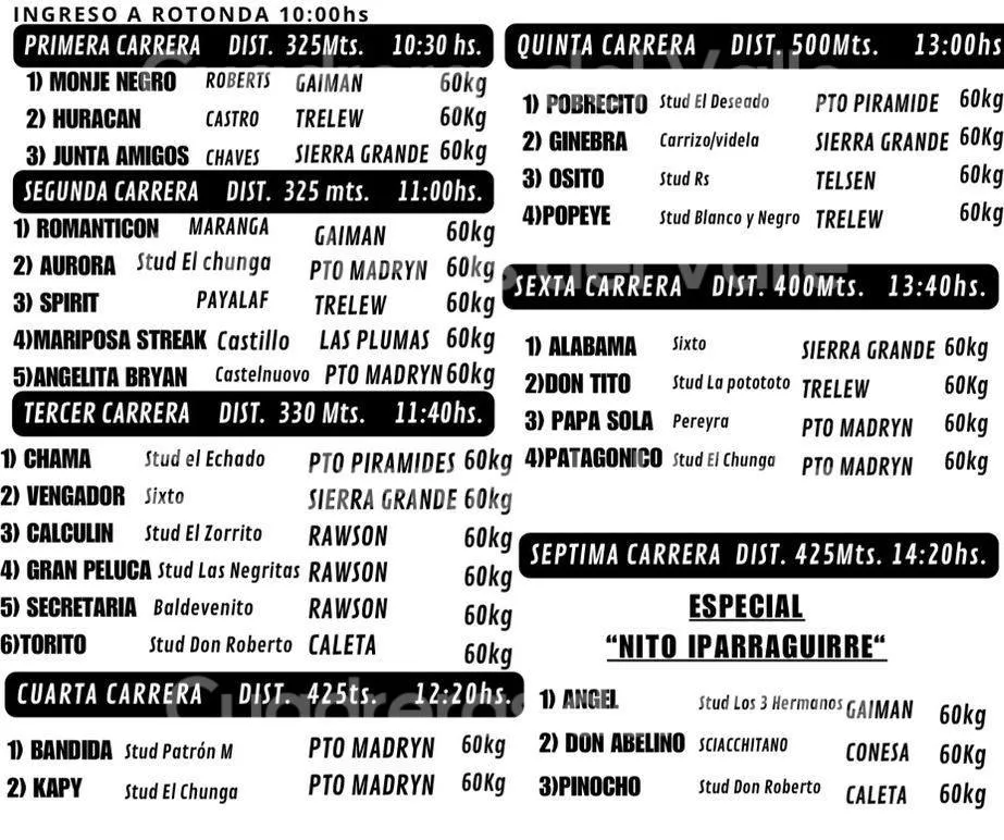 Este domingo 7 de septiembre Club Hípico Puerto Madryn. 2