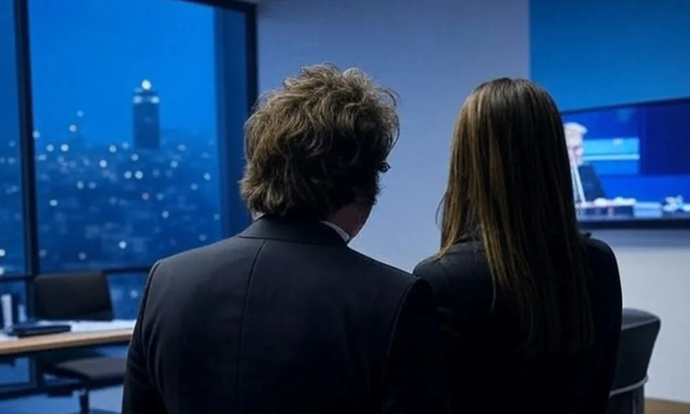 JAvier y Karina Milei de espaldas Imagene generada por AI