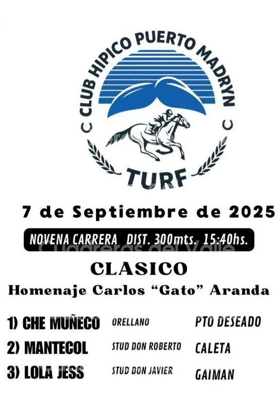 Este domingo 7 de septiembre Club Hípico Puerto Madryn. 1