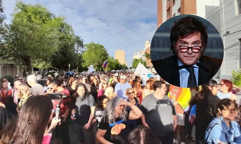 Milei sobre la marcha