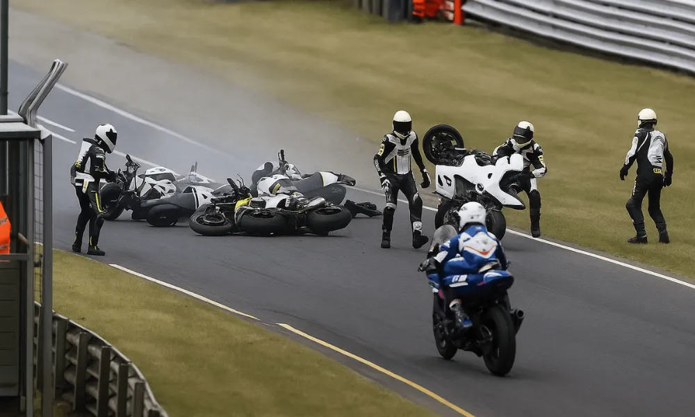 Accidente en el superbikes
