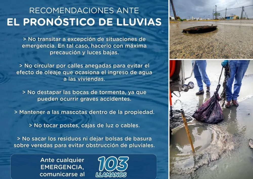 Temporal de viento y lluvia para Puerto Madryn