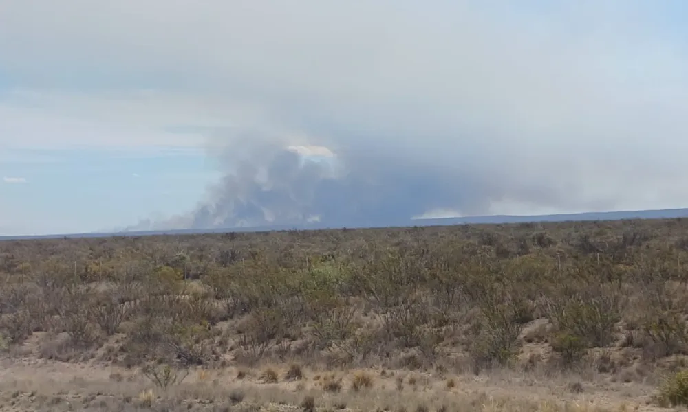 Incendio de campos entre Trelew y Puerto Madryn