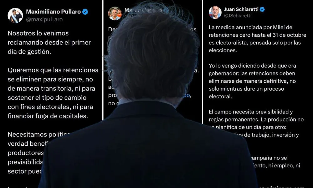 Javier Milei de espaldas mirando mensajes imagen ilustrativa generada por LA17