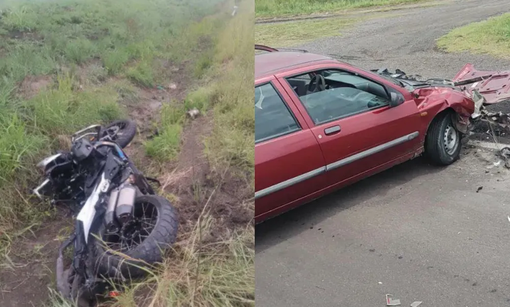 Chocó el Chino Maidana con su moto