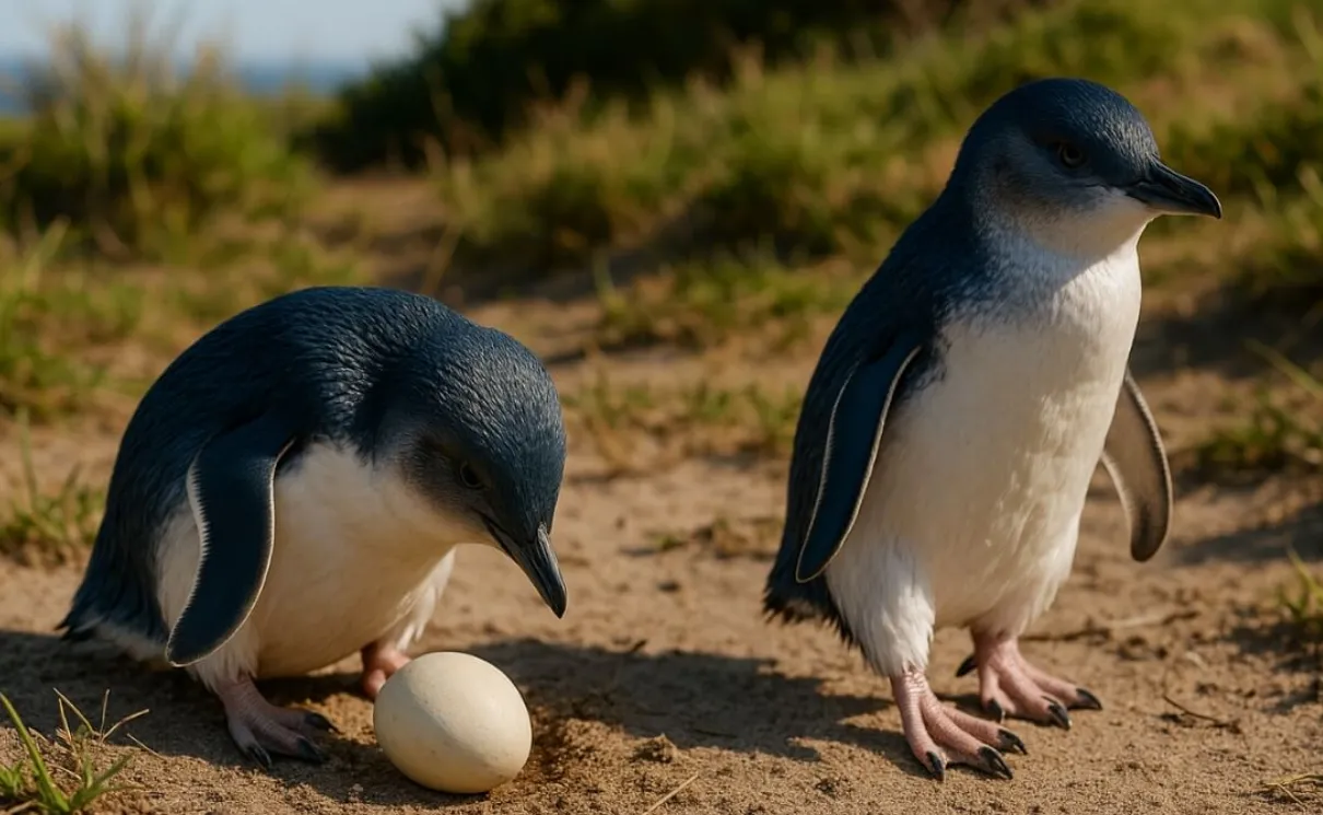pinguinos azules