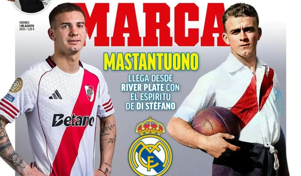 Comparan a Franco Mastantuono con Alfredo Di Stéfano.