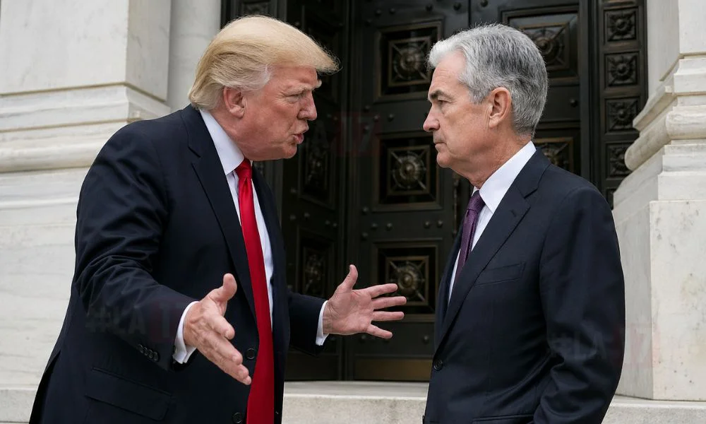 Donald Trump y Jerome Powell. Imagen ilustrativa creada con IA generativa por #LA17