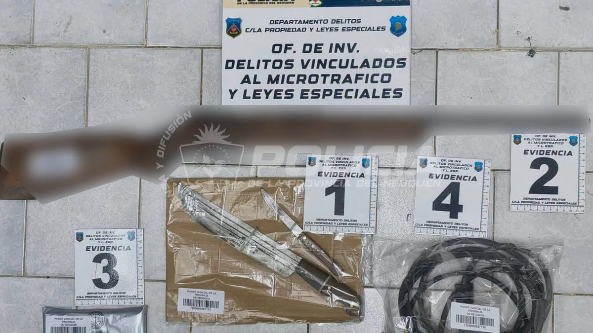Secuestran una carabina, municiones y cannabis