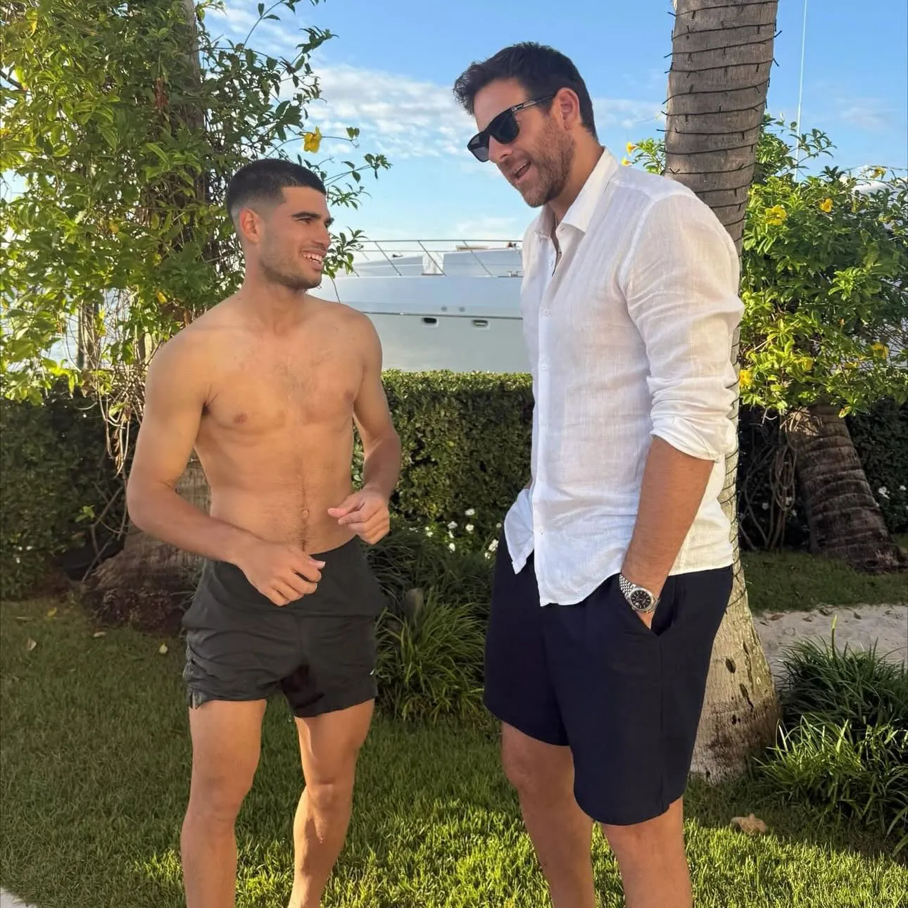 Juan Martín Del Potro se reunió con Carlos Alcaraz. 2