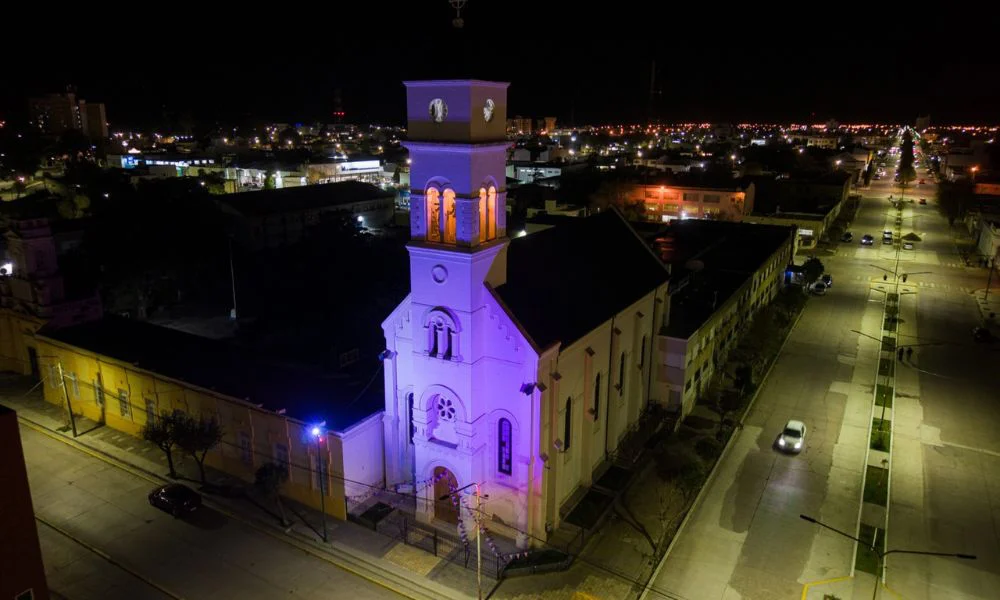 Iluminación de la Parroquia María Auxiliadora de Rawson