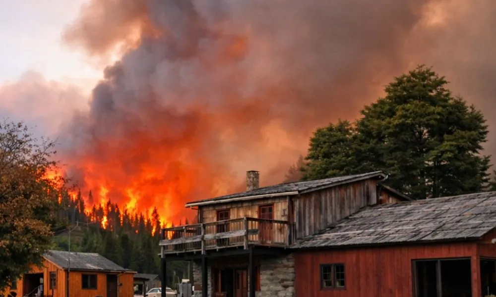 Incendios en Epuyén imagen reeditada digitalmente por La17