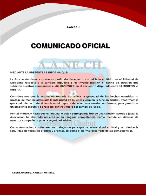 La AANECH decidió suspender sus actividades hasta que se dé una solución justa. 2