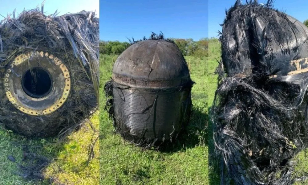 Objeto metálico aparece en Chaco. Foto: Rosario3