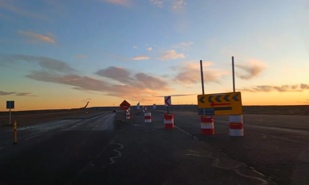 Obras viales en el ingreso norte a Trelew