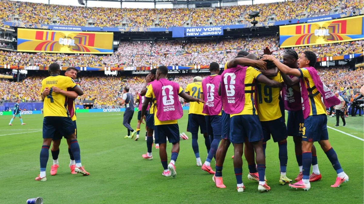 celebración de los jugadores de Ecuador al consumar un resultado histórico contra Alemania (REUTERSMike Segar)