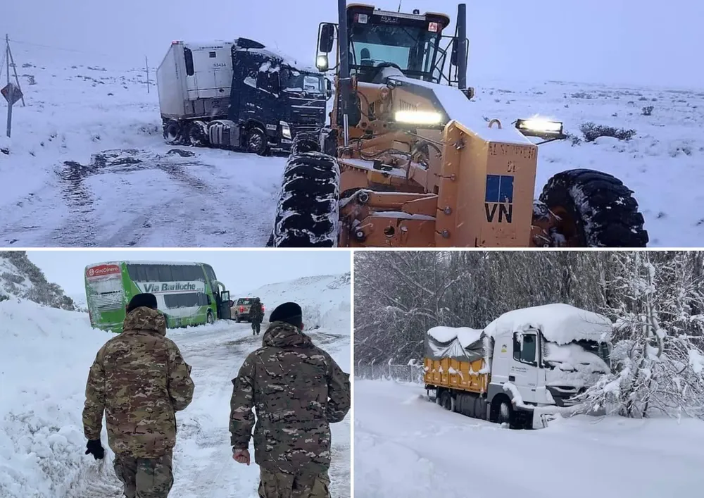 Intensas nevadas en Chubut y Santa Cruz