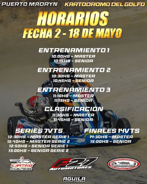 Horarios Karting Domingo 18 de Mayo