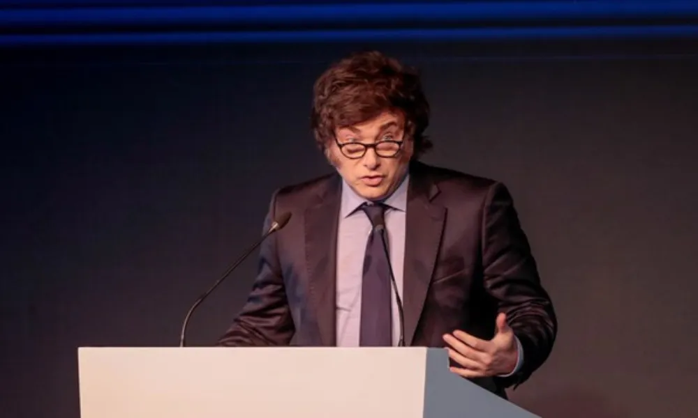 Javier Milei en el coloquio de IDEA