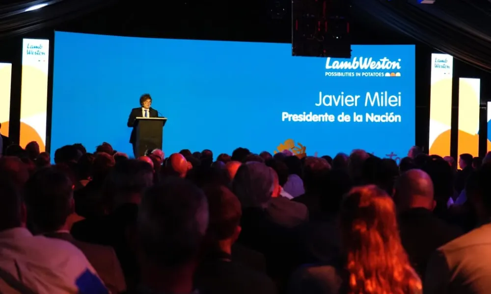 Milei en la Apertura de Lamb Weston