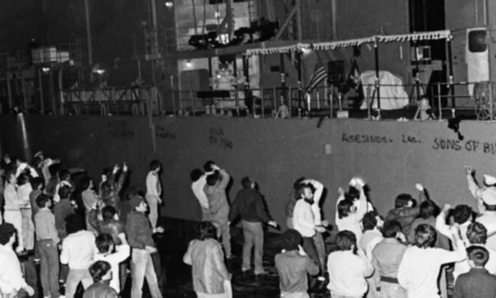 Pueblada en el muelle Almirante Storni