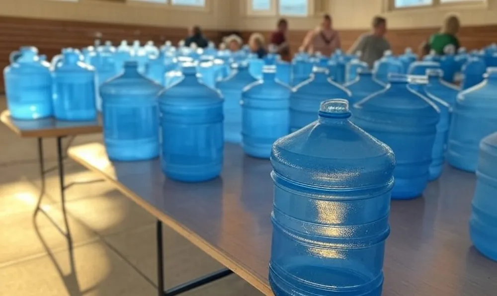 bidones de agua Foto: Grok
