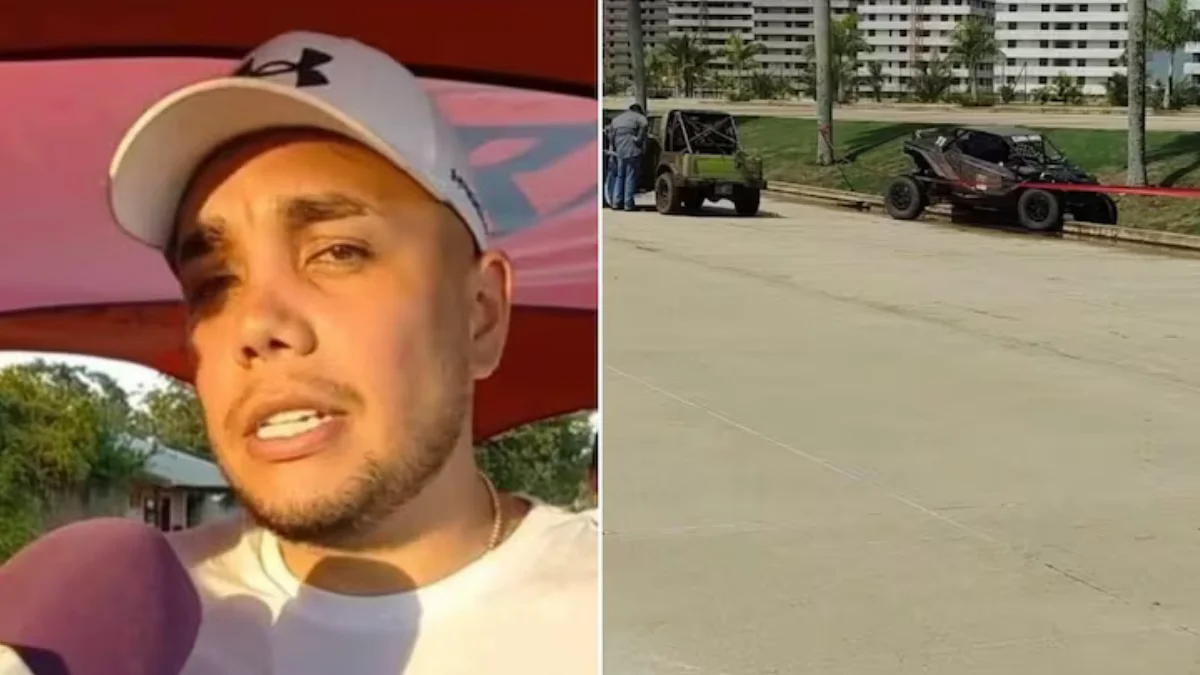 el piloto se encontraba dentro de su auto, listo para correr en la categoría SXS Racing