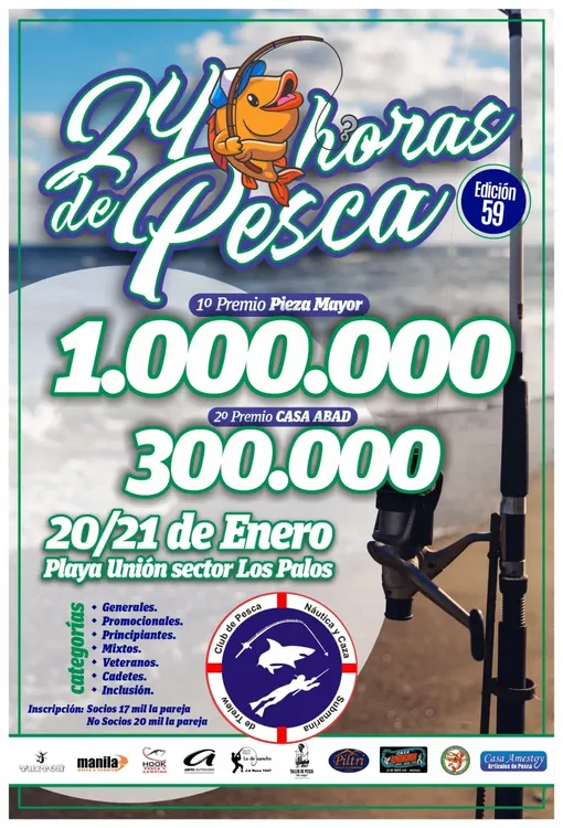 24 horas de pesca Playa Union