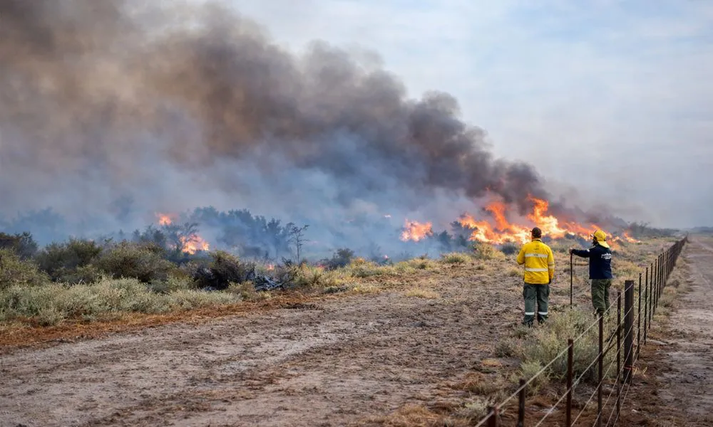 Incendios en La Pampa imagen reeditada por LA17