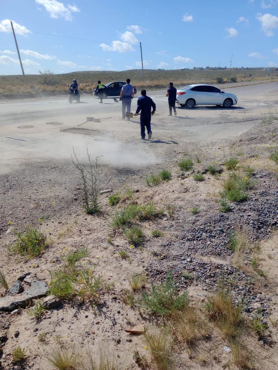 Bacheo en ingeso a Solanas